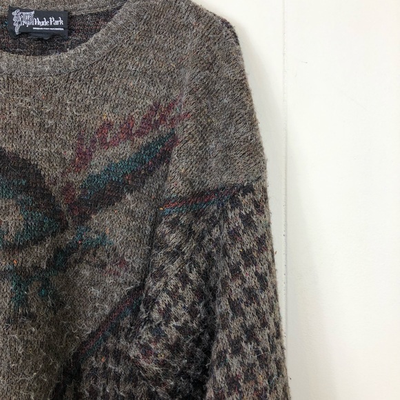 Vintage Mohair Wool Houndstooth Bird Crewneck Sz M - Picture 6 of 12